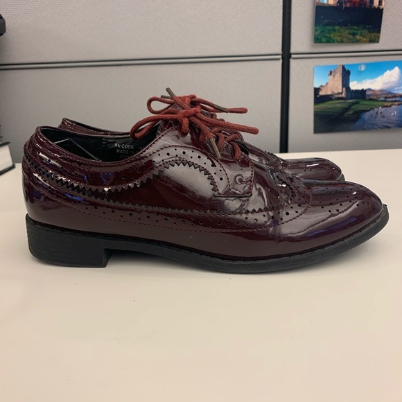 Wingtip oxfords maroon patent leather - Picture 3 of 5
